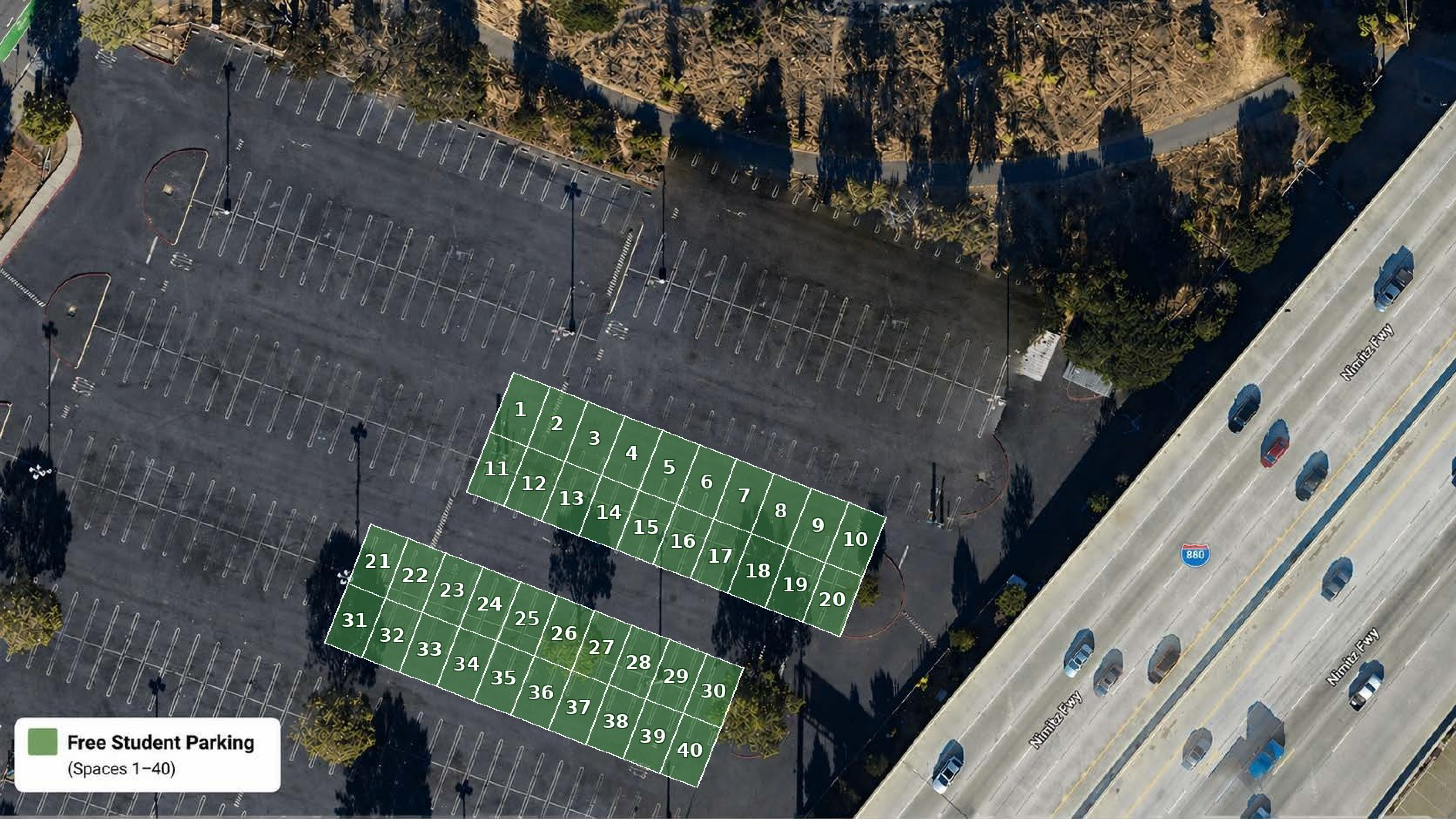Laney College Free Parking Map