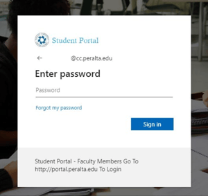 Microsoft password entry screenshot