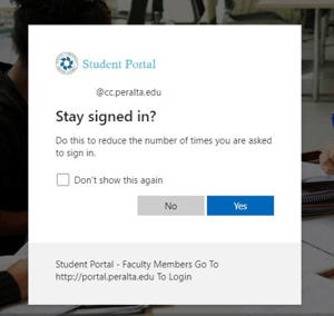 option to stay signed in screenshot