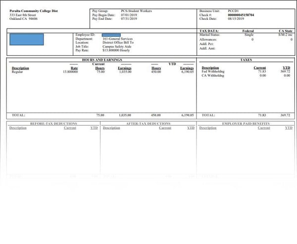 Student Worker View Paycheck 4