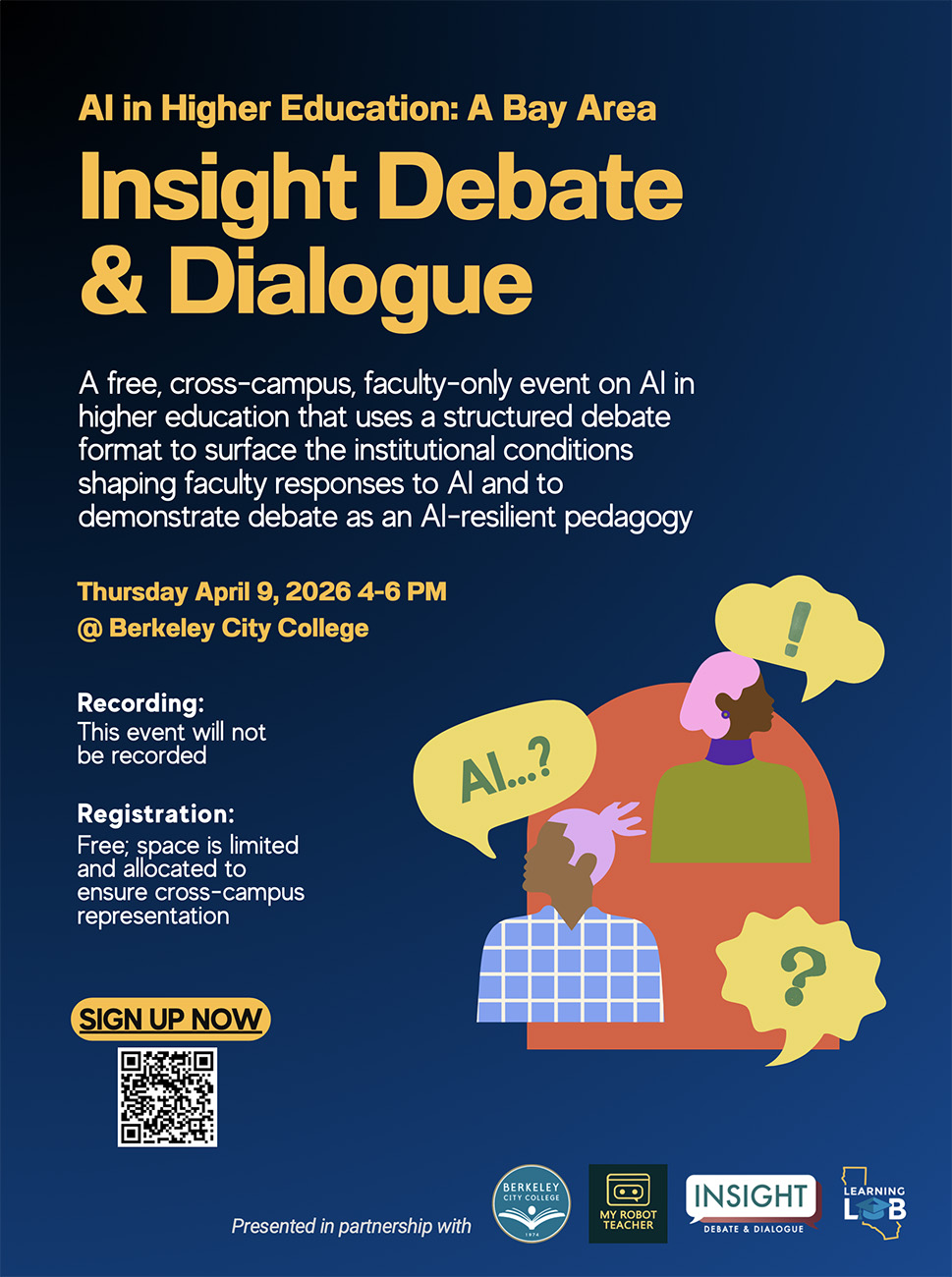 AI in Higher Education: A Bay Area Insight Debate & Dialogue, April 9 @ BCC, 4-6pm