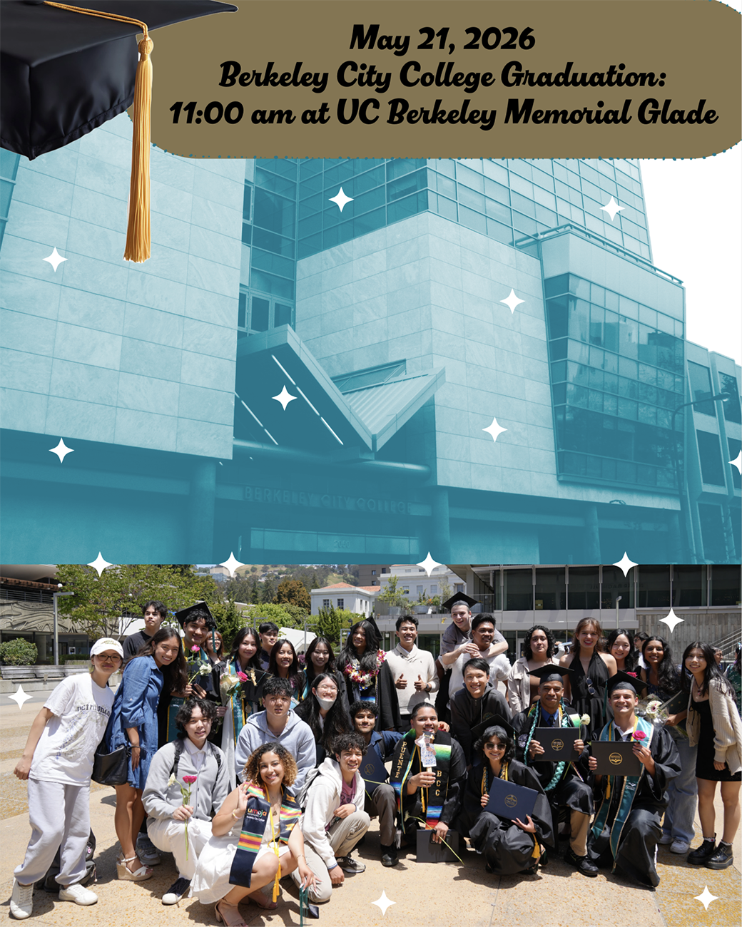 2026 Berkeley City College Commencement, May 21 at 11AM @ UC Berkeley Memorial Glade