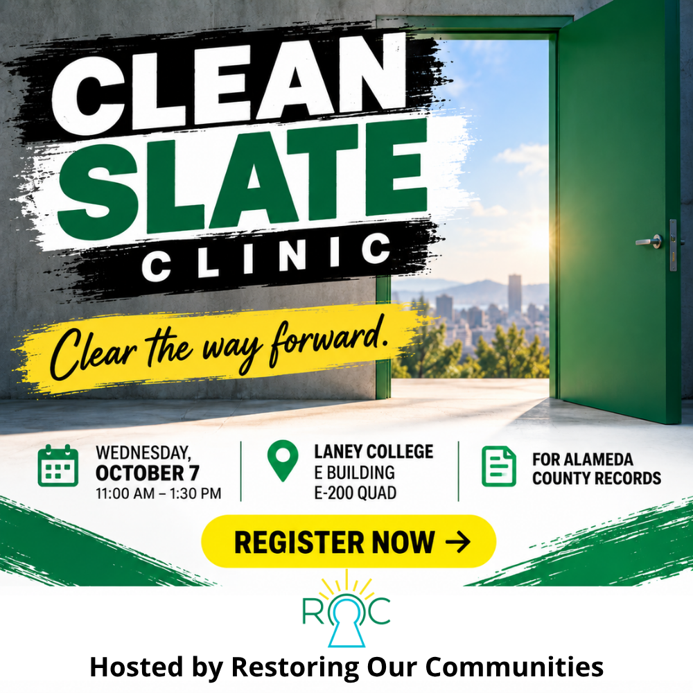 Clean Slate Clinic, Oct 7 @ 11am at Laney College