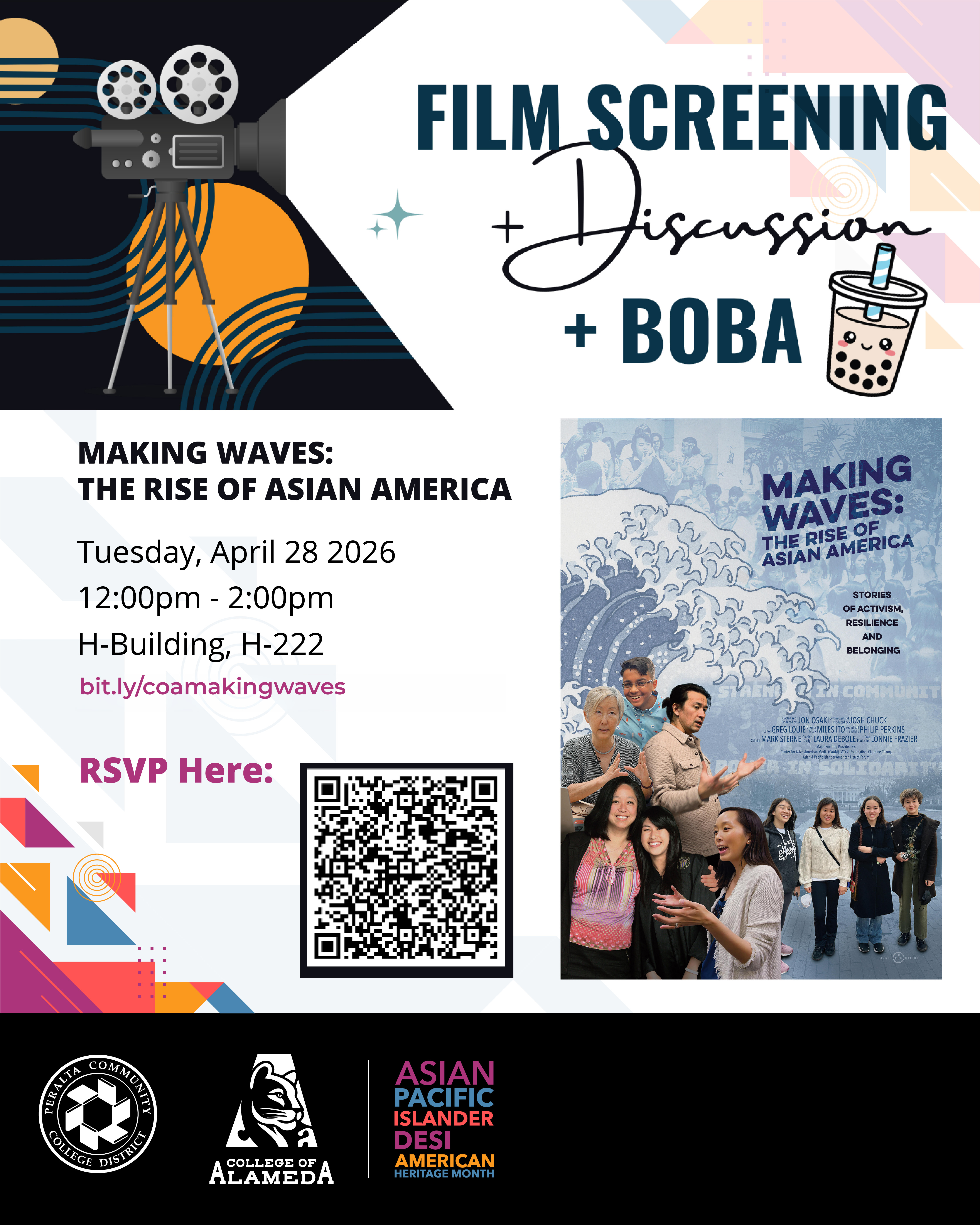 FREE screening of "Making Waves: The Rise of Asian America" @ CoA, 4/28 @ 12pm